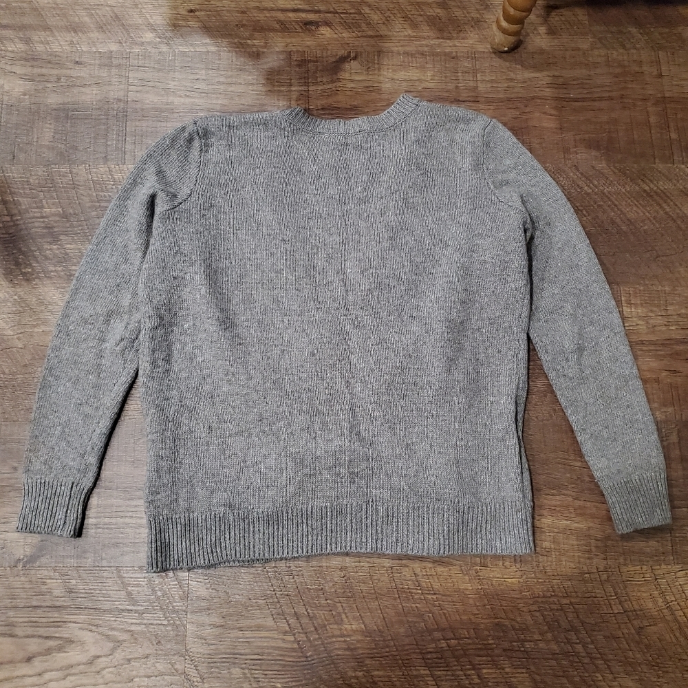Lovestitch Faux Wrap Sweater Taupe Brown Cozy Warm Boho Preppy Neutral Winter S - Picture 3 of 7